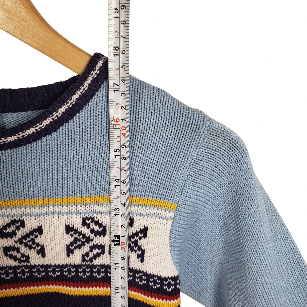 Vintage‎ Gymboree Boys Sweater Kids Blue Snowflake Knit 5 Christmas
